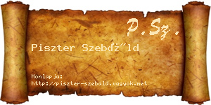 Piszter Szebáld névjegykártya